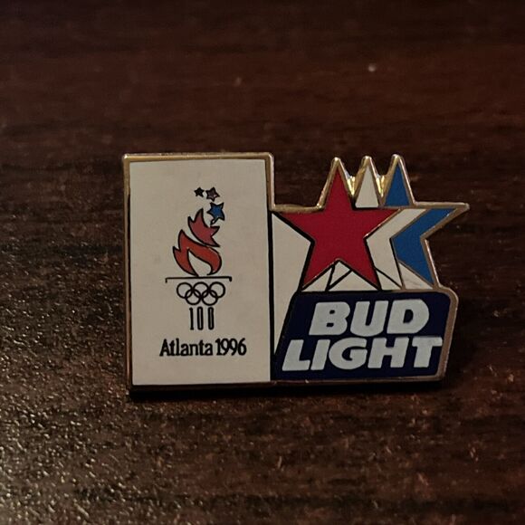 1996‎ Atlanta Olympics Bud Light Beer Lapel Hat Pin - Picture 1 of 3